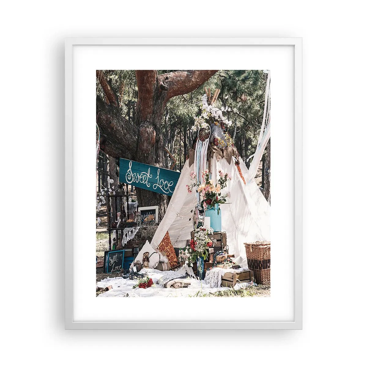 Poster in een witte lijst - De liefde bedrijven ... - 40x50 cm