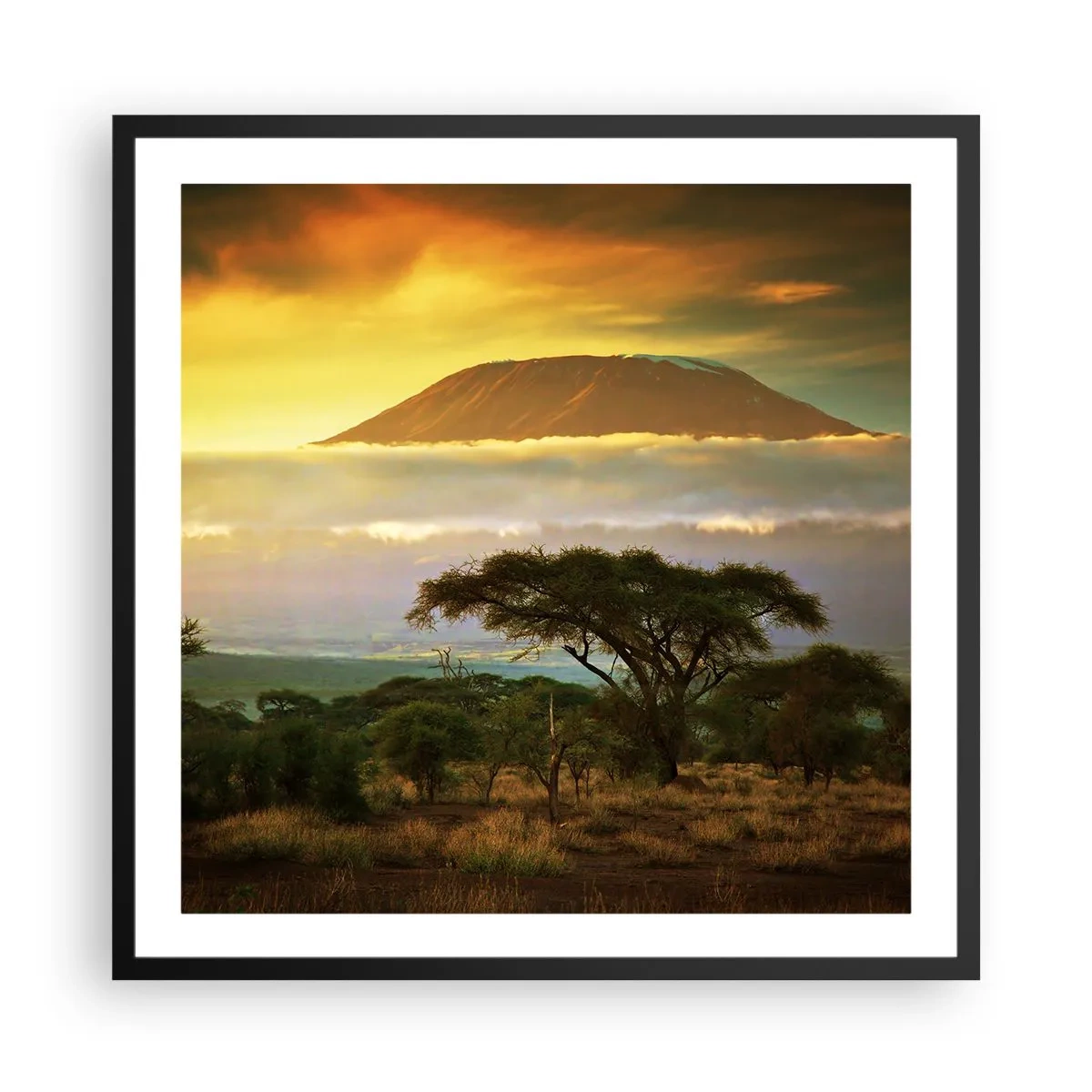 Poster in een zwarte lijst - Een reizigersdroom - 60x60 cm