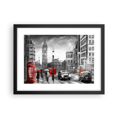 Poster in een zwarte lijst - Helemaal geen grijze stad - 40x30 cm