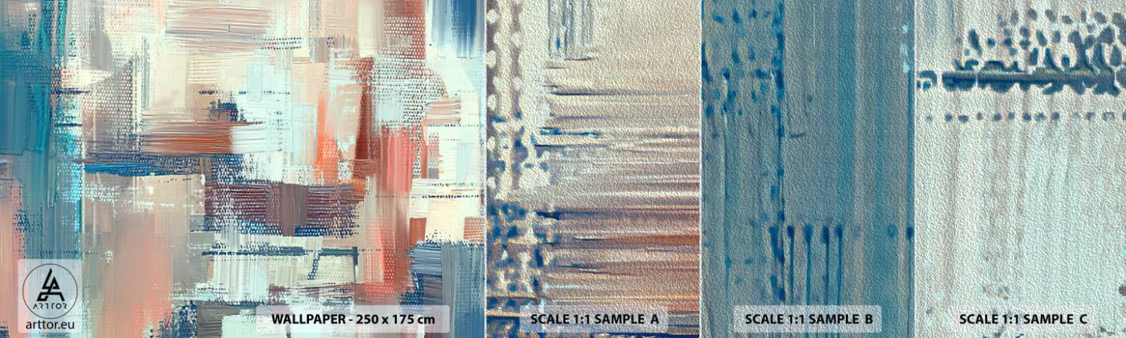 Fotobehang Monster Premium Sand - Het licht bereiken - Pastel, Minimalisme, Helder - 100x30 cm