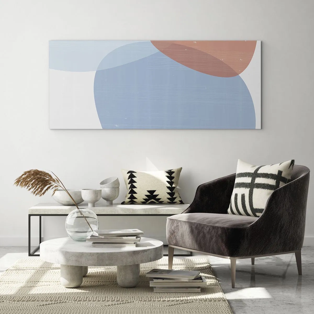 Schilderen op glas - Pastelkleurige relaties - 160x50 cm