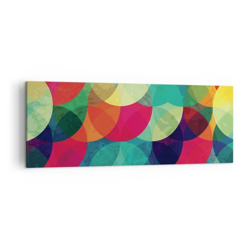 Schilderen op canvas - Beklimming naar de regenboog - 140x50 cm