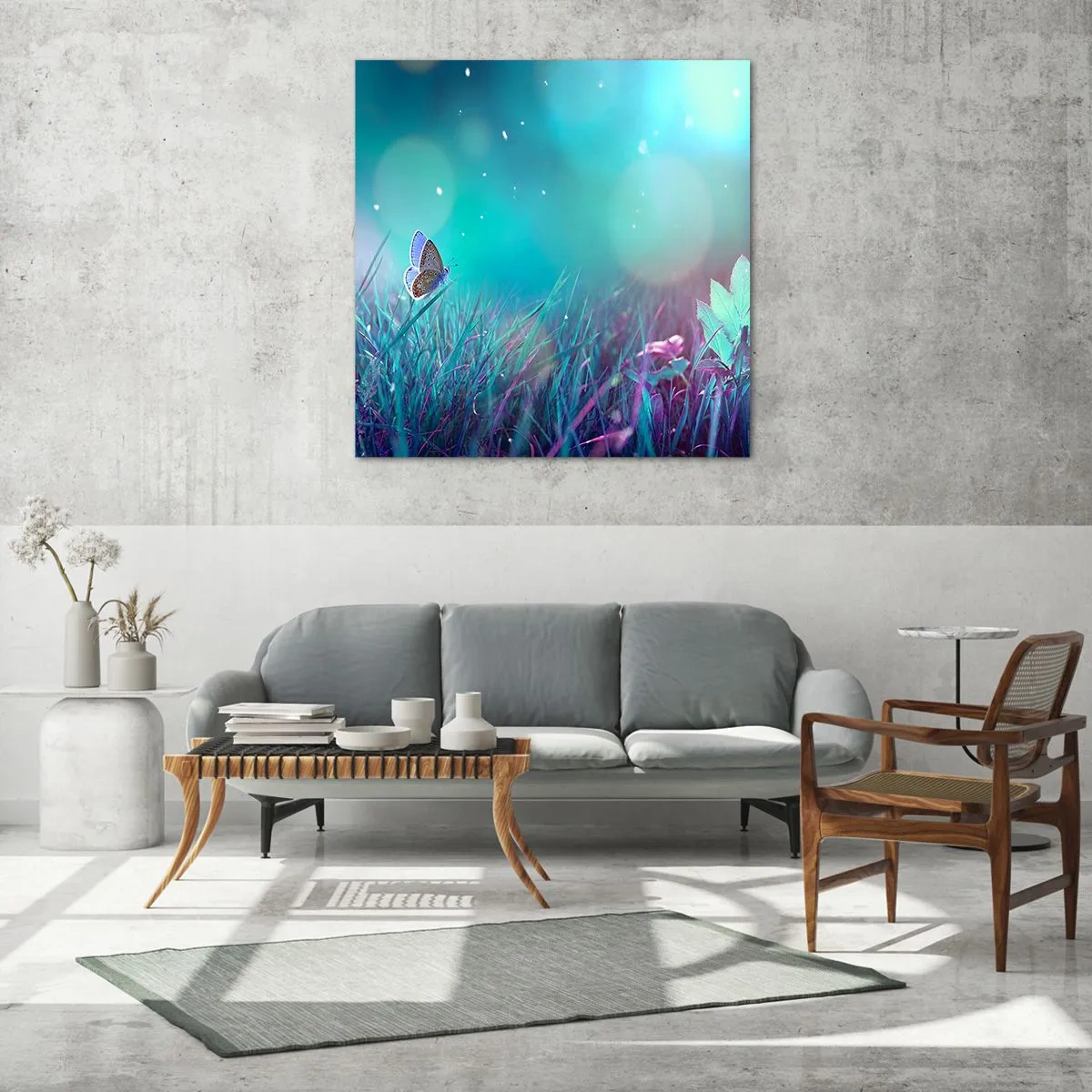 Schilderen op glas - Het geheime leven van de weide - 40x40 cm