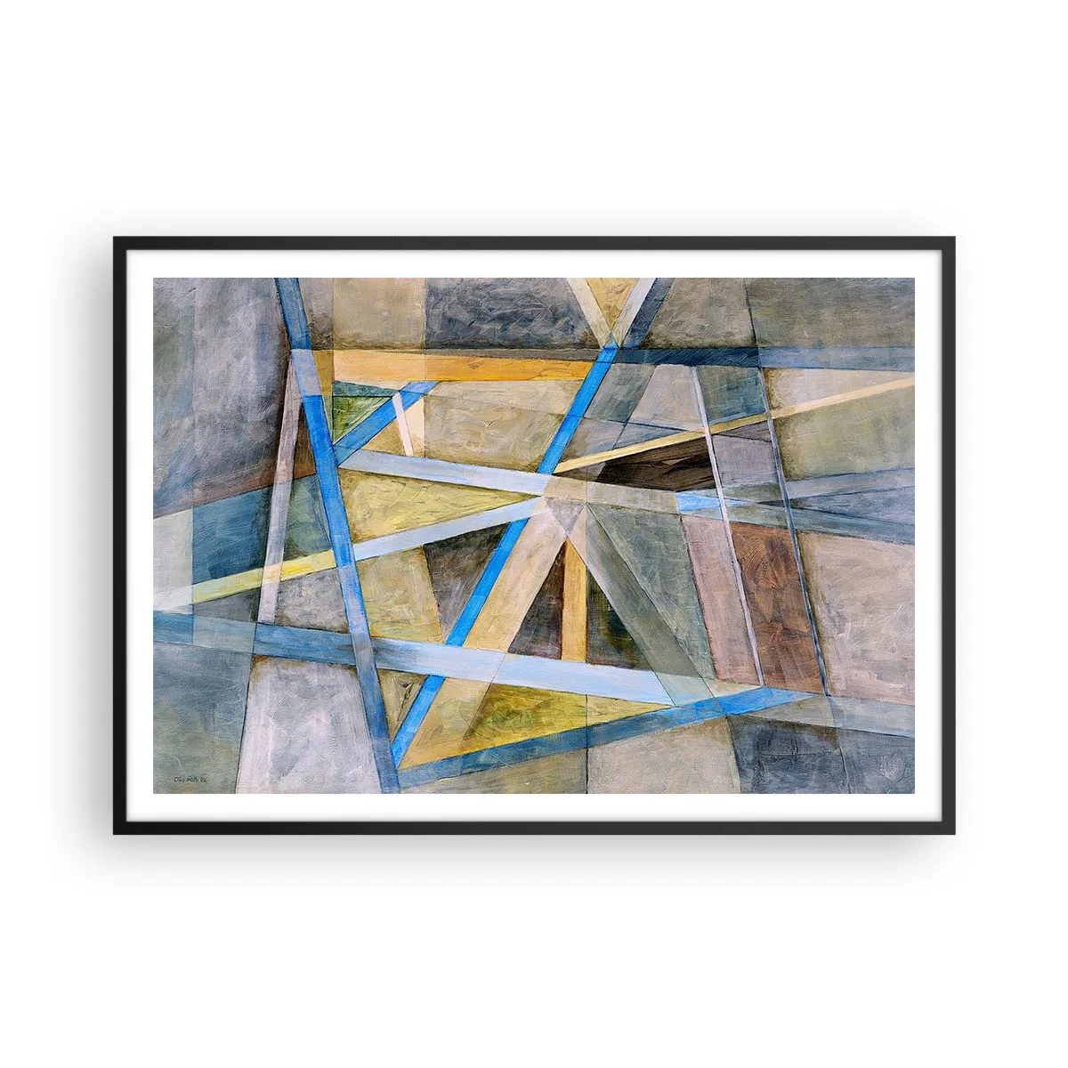 Poster in een zwarte lijst - Recht of diagonaal? - 100x70 cm