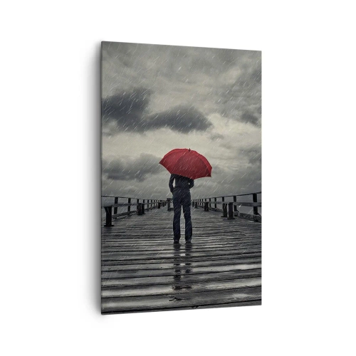Schilderen op canvas - Het maakt niet uit dat het regent - 80x120 cm