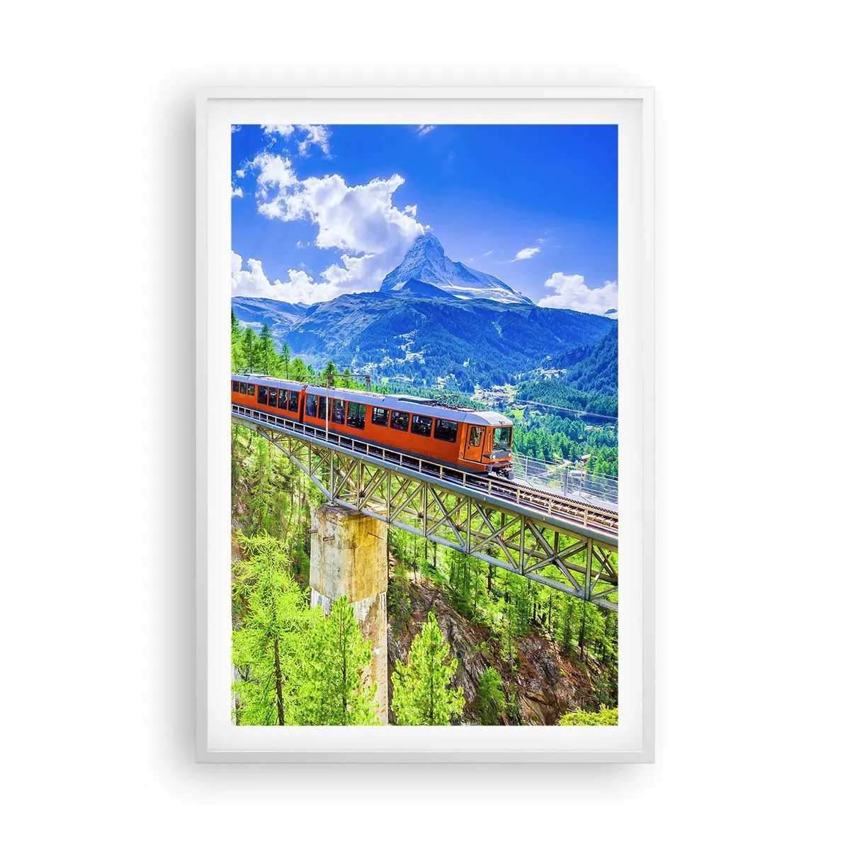 Poster in een witte lijst - Het is tijd voor de Alpen - 61x91 cm