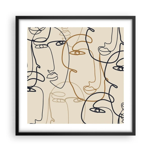Poster in een zwarte lijst - Het portret is vermenigvuldigd - 50x50 cm