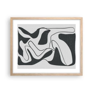 Een poster in een licht eiken lijst - Abstract doolhofplezier - 50x40 cm