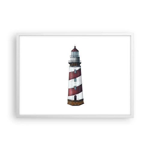 Poster in een witte lijst - Altijd op zijn hoede - 70x50 cm