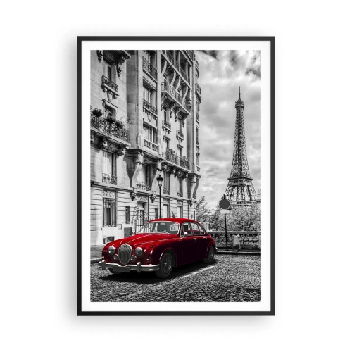 Poster in een zwarte lijst - Roofdier in de stad - 70x100 cm