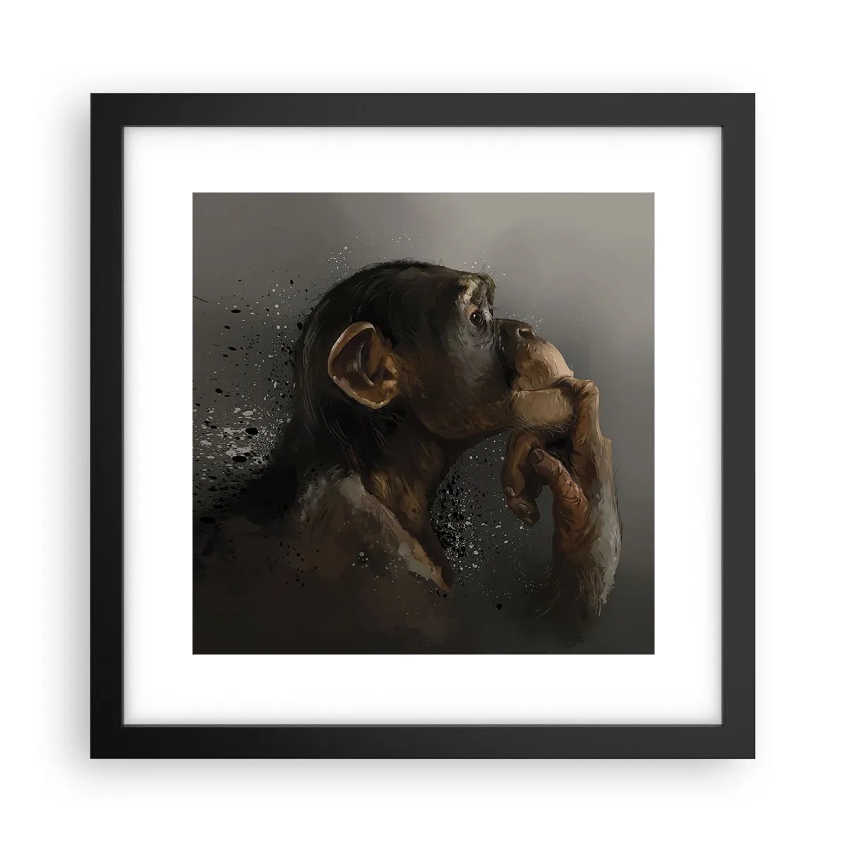 Poster in een zwarte lijst - Zeker een denker - 30x30 cm