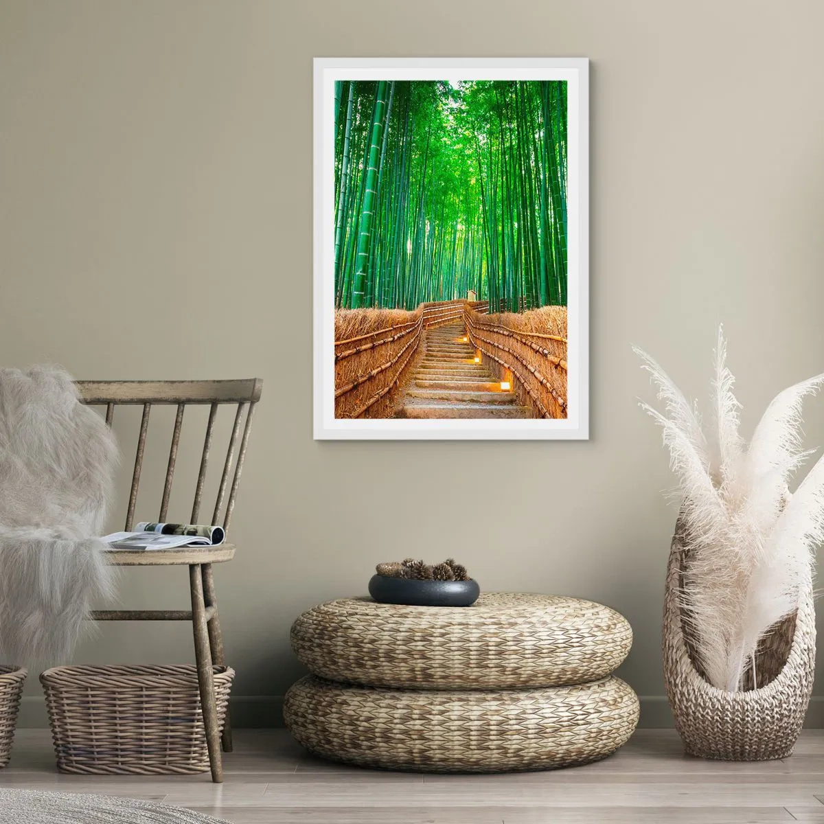 Poster in een witte lijst - De essentie van de aziatische natuur - 70x100 cm
