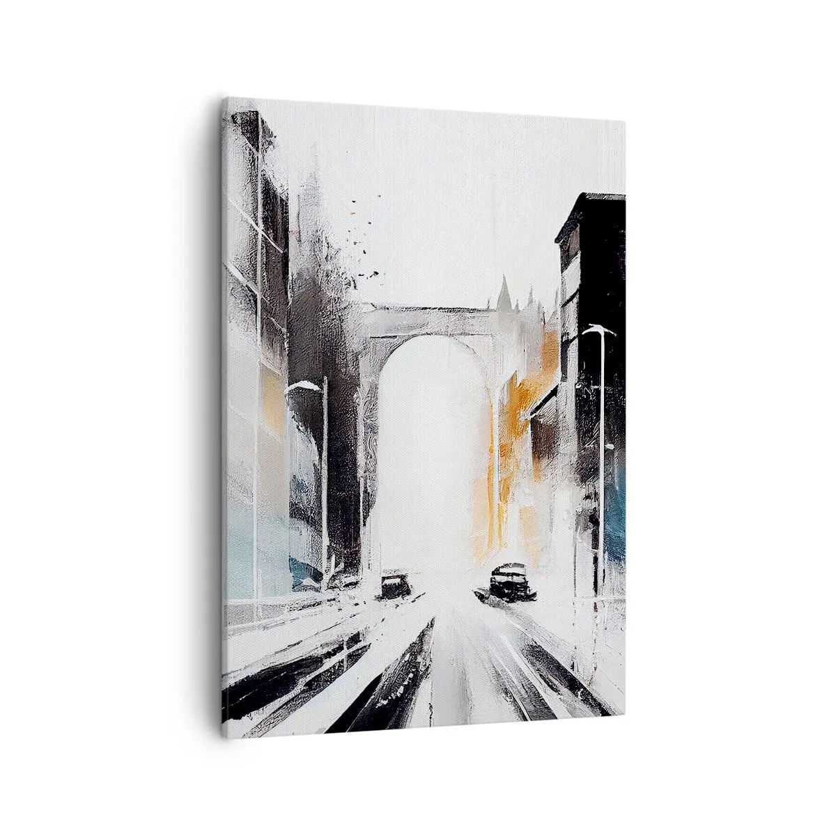 Schilderen op canvas - Stadsstudie: architectuur en beweging - 50x70 cm