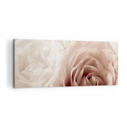 Schilderen op canvas - In het hart van een roos - 100x40 cm