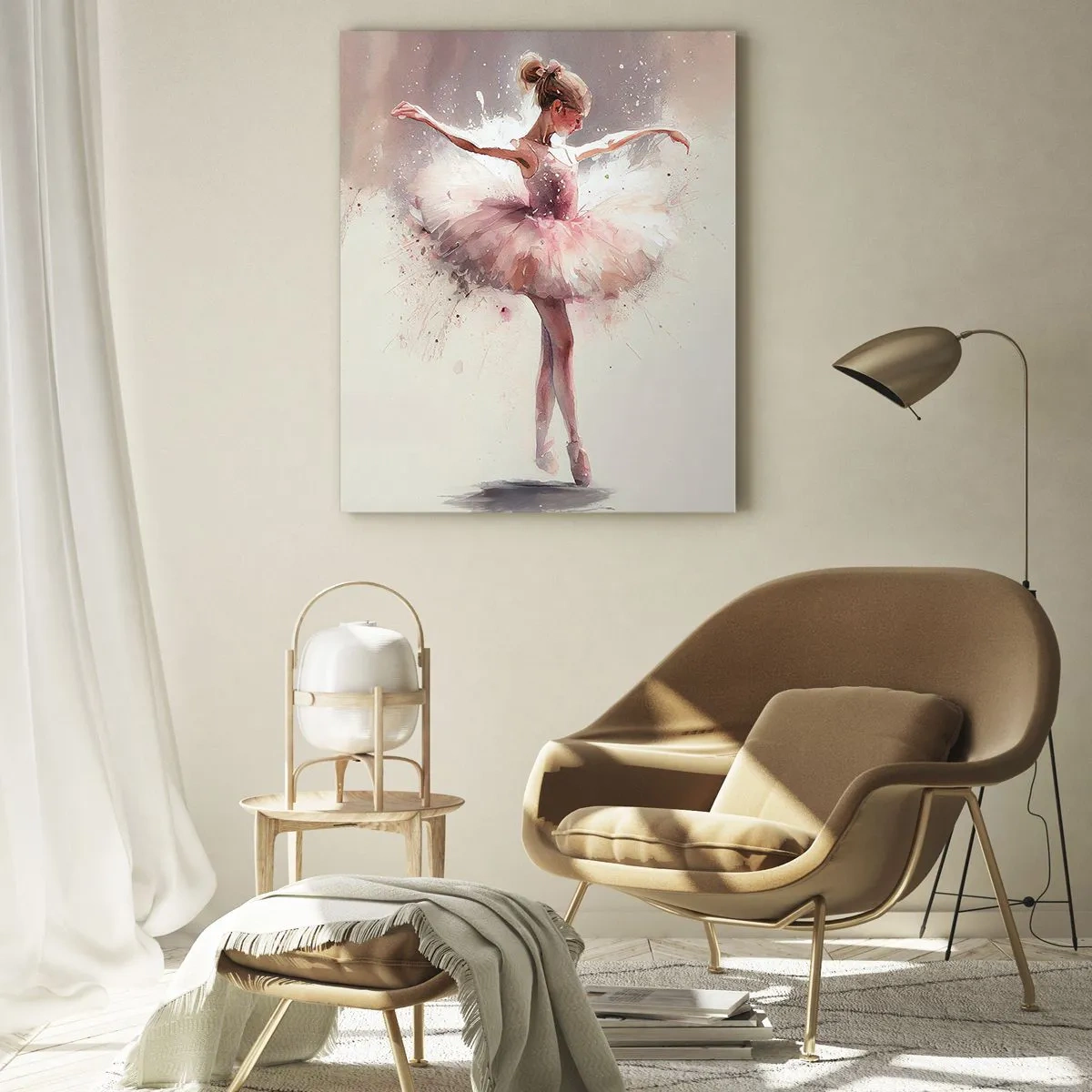 Schilderen op glas - Als een jonge vogel - 70x100 cm