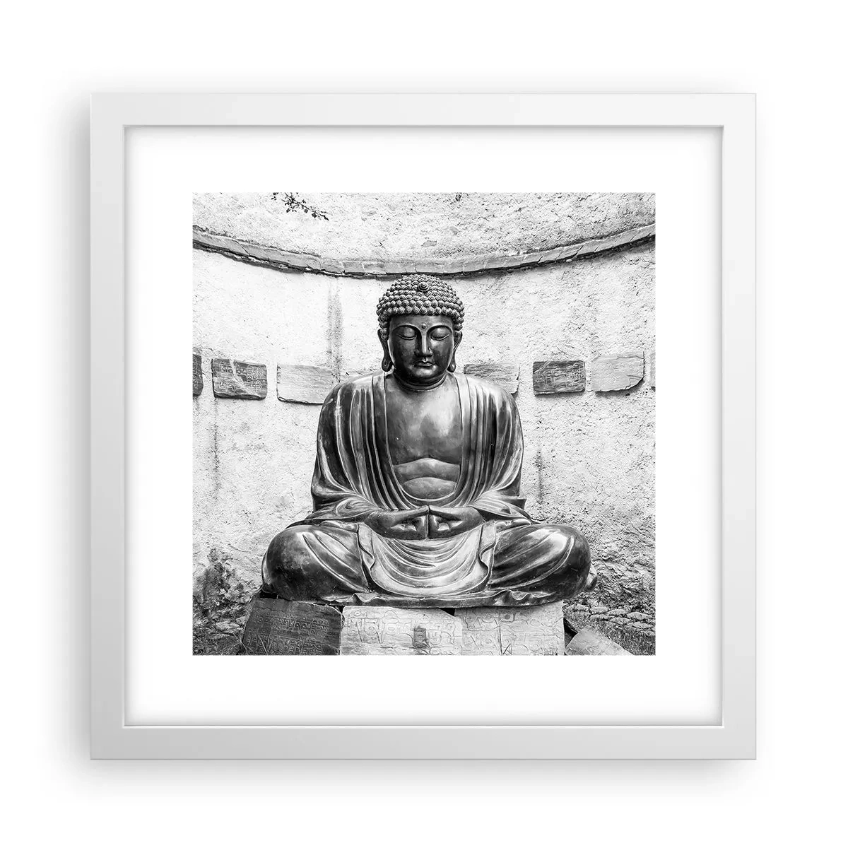 Poster in een witte lijst - Aan de bron van vrede - 30x30 cm