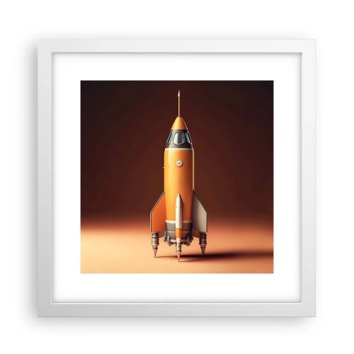 Poster in een witte lijst - Het begint met een droom - 30x30 cm