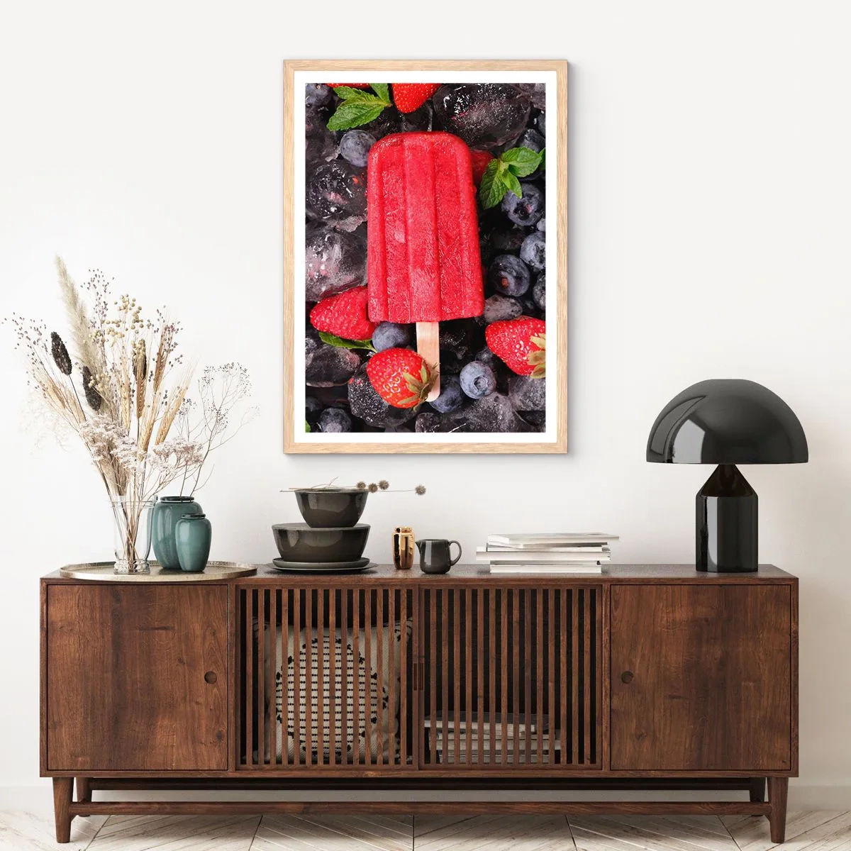 Een poster in een licht eiken lijst - De smaak van hete zomer - 70x100 cm