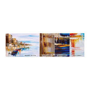 Fotobehang Monster Premium Canvas - Een veelkleurig stedelijk toevluchtsoord - Landschap, Haven, Kust - 100x30 cm