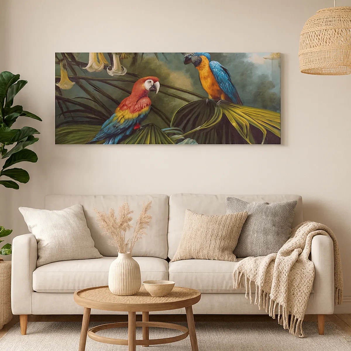 Schilderen op canvas - Romantiek in de tropen - 30x30 cm