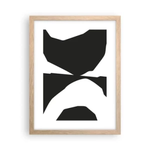 Een poster in een licht eiken lijst - Positief – negatief - 30x40 cm