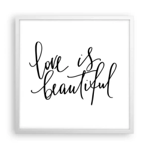 Poster in een witte lijst - Lees en herhaal - 50x50 cm