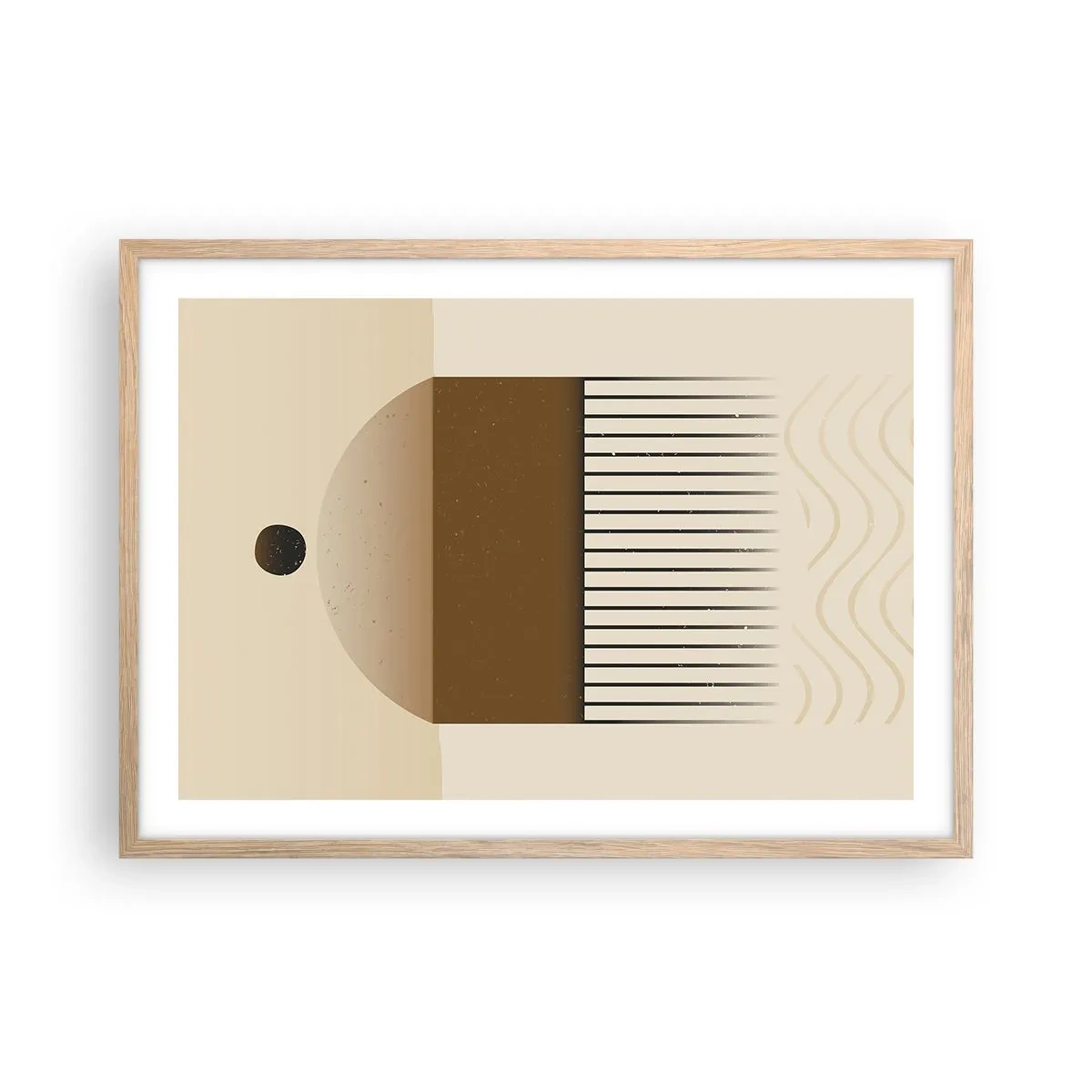 Een poster in een licht eiken lijst - verschillende staten - 70x50 cm