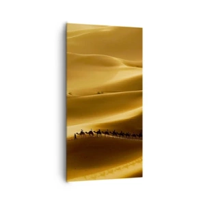 Schilderen op canvas - Caravan in de woestijngolven - 65x120 cm