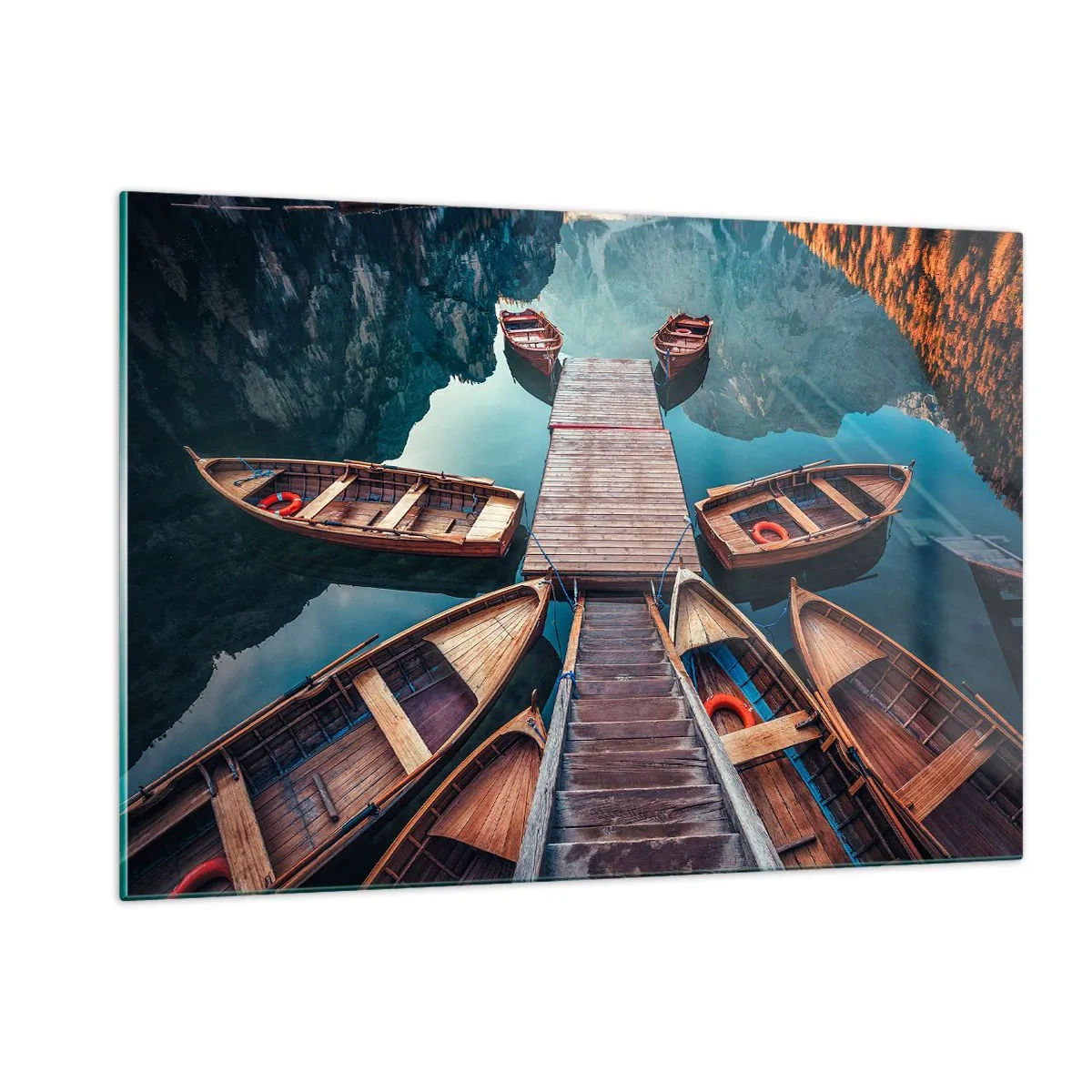 Schilderen op glas - Ik wacht bij de jachthaven - 120x80 cm