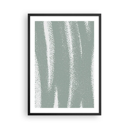 Poster in een zwarte lijst - Een minimalistische compositie in tinten groen en wit - 50x70cm - Abstractie in een winterklimaat - Moderne wanddecoratie voor woonkamer en slaapkamer ARTTOR