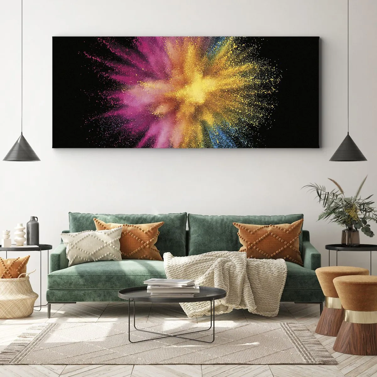 Schilderen op canvas - De geboorte van kleuren - 120x50 cm