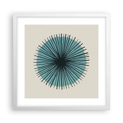 Poster in een witte lijst - Stralend in het blauw - 40x40 cm