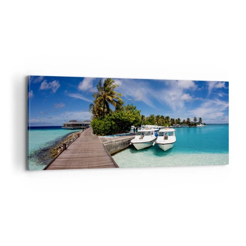 Schilderen op canvas - Toch bestaat het paradijs - 100x40 cm