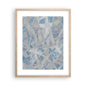 Een poster in een licht eiken lijst - In een blauwgrijs labyrint - 40x50 cm