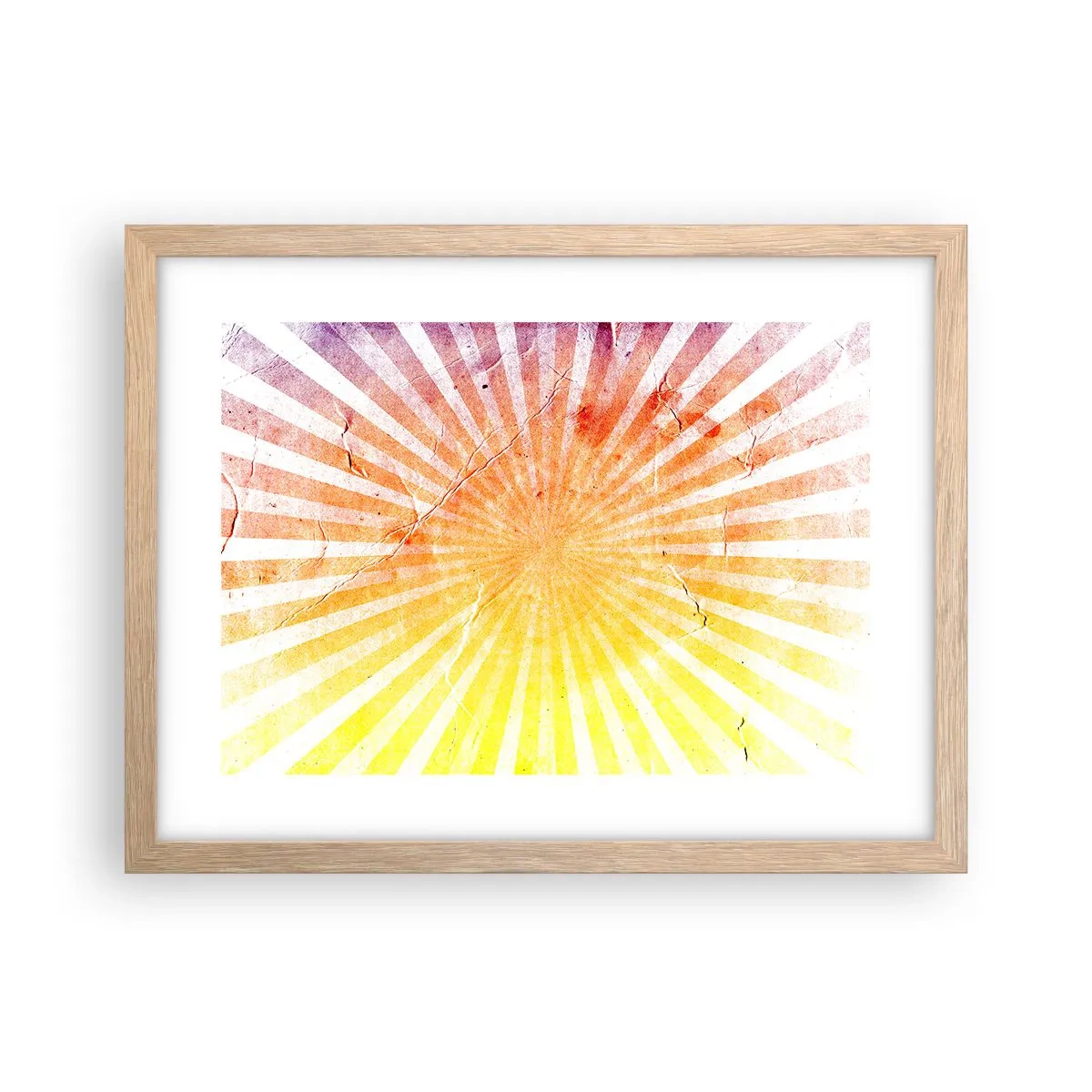 Een poster in een licht eiken lijst - Zonsopgangen en zonsondergangen - 40x30 cm