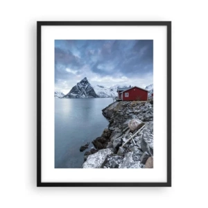 Poster in een zwarte lijst - Scandinavisch toevluchtsoord - 40x50 cm