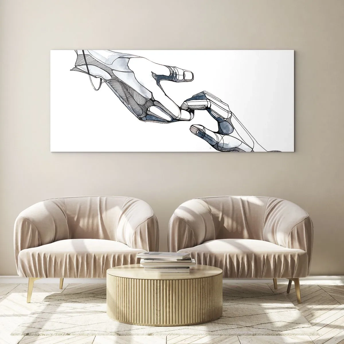 Schilderen op glas - Een goed gebaar - 160x50 cm