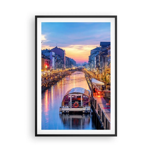 Poster in een zwarte lijst - Een avond vol licht en plezier - 61x91 cm