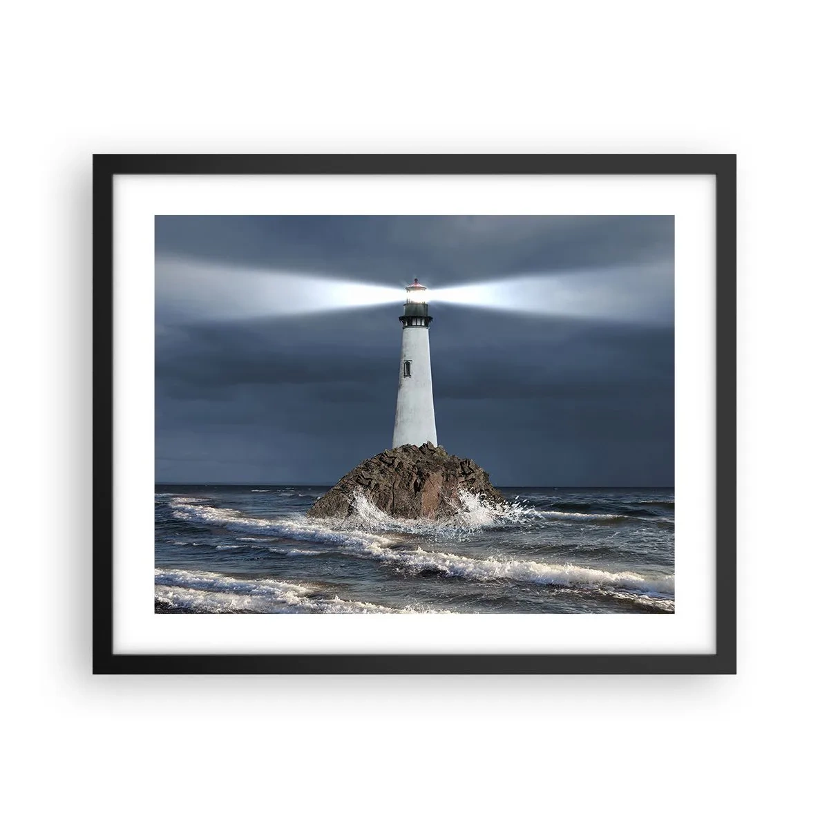 Poster in een zwarte lijst - Hier... hier... hier! - 50x40 cm