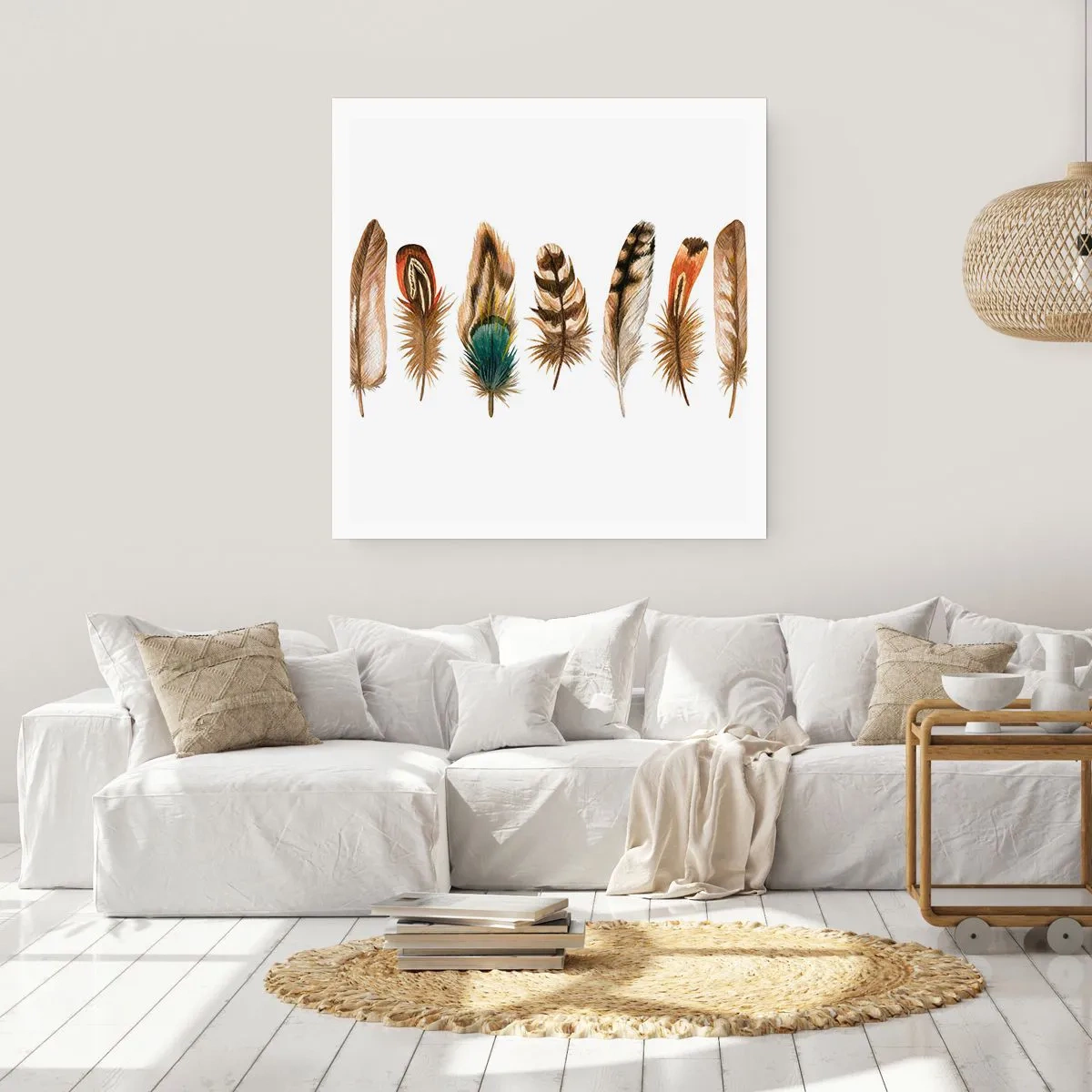 Poster - Een gevederde variatie - 60x60 cm
