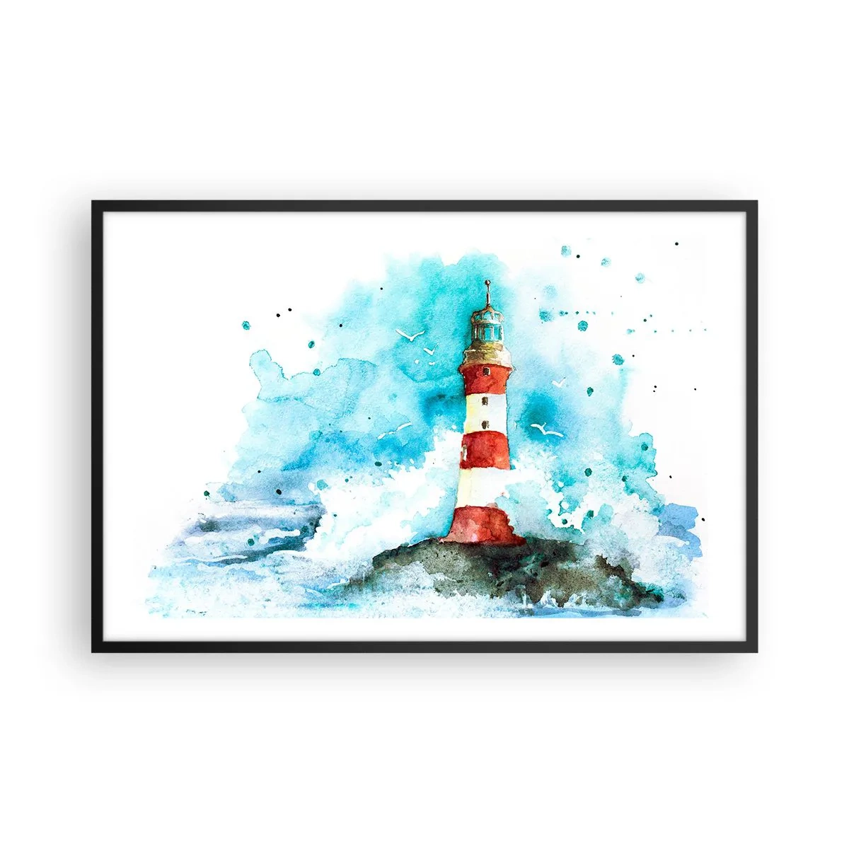 Poster in een zwarte lijst - Eenheid van de elementen - 91x61 cm