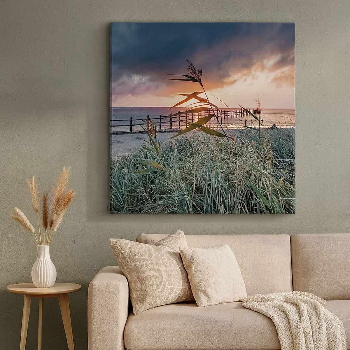 Schilderen op canvas - Het gaat niet met de wind mee - 30x30 cm