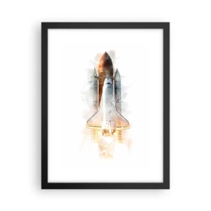 Poster in een zwarte lijst - Ontdekkingsreizigers, aan de slag - 30x40 cm