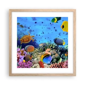 Een poster in een licht eiken lijst - En wat weten we over het leven... - 40x40 cm