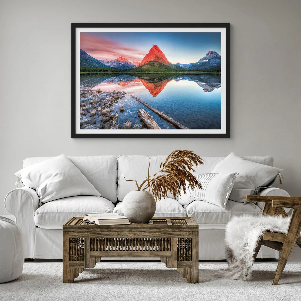 Poster in een zwarte lijst - Warmte en koude - 70x50 cm