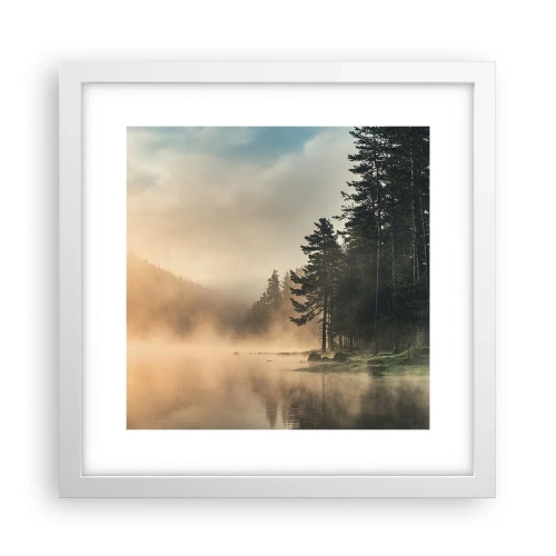 Poster in een witte lijst - De geboorte van de dag - 30x30 cm
