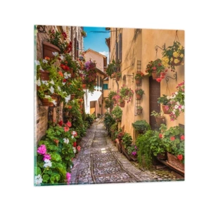 Schilderen op glas - Italiaans zijstraatje - 30x30 cm