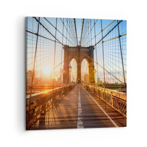 Schilderen op canvas - Op de gouden brug - 60x60 cm