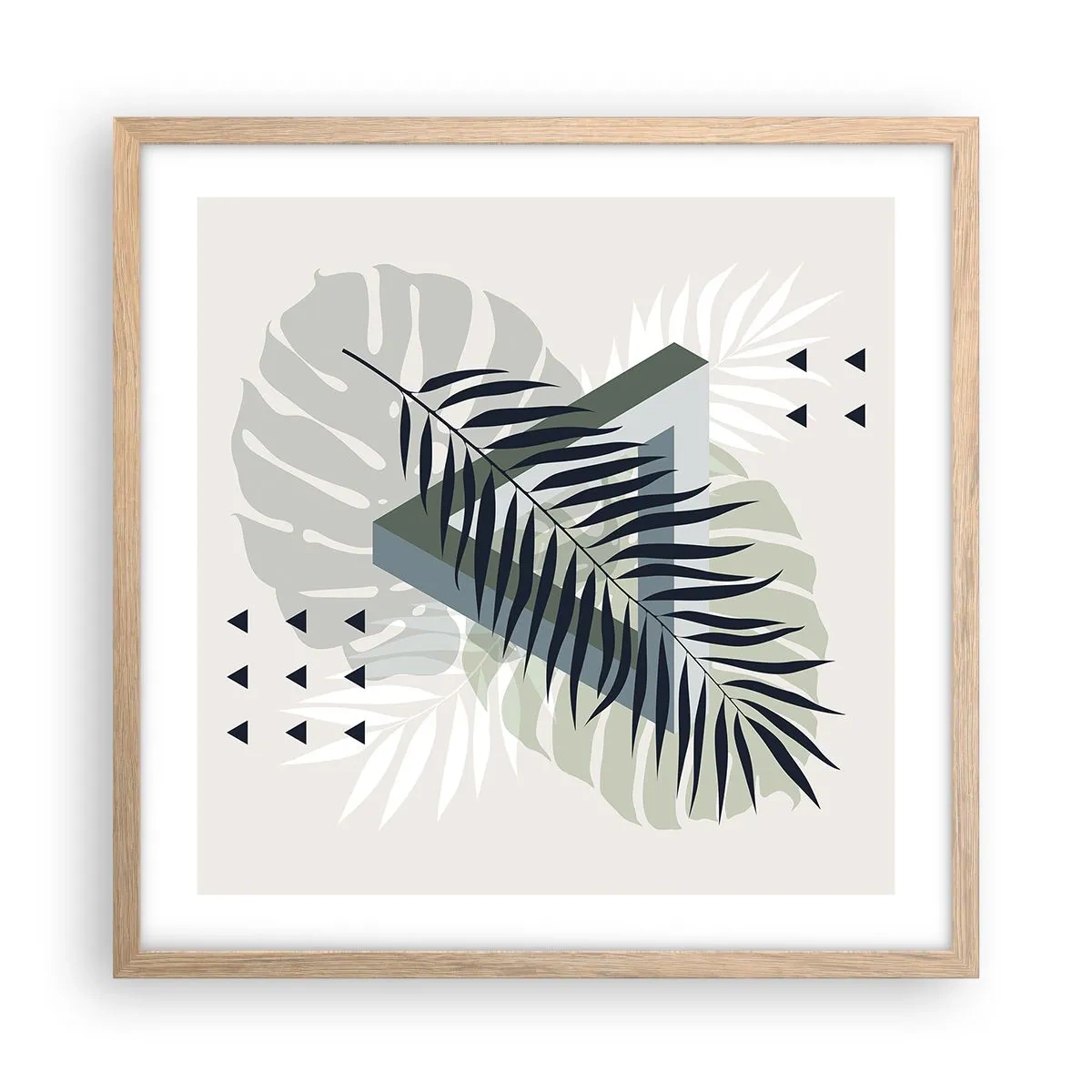 Een poster in een licht eiken lijst - Natuur en geometrie - twee orden? - 50x50 cm