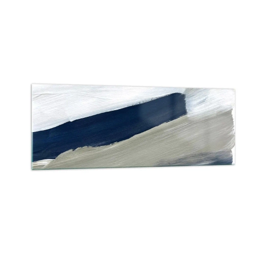 Schilderen op glas - Ontmoeting met witheid - 140x50 cm